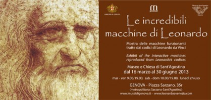 Mostre Genova 2013-Mostra su Leonardo Da Vinci fino al 30 Giugno 2013