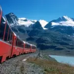 Viaggio in treno da Tirano (Valtellina) a Saint Moritz (Svizzera) sul Bernina Express